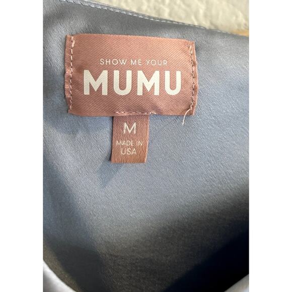 Show Me Your Mumu Jodie Maxi Dress in Steel Blue Luxe Satin M - Picture 5 of 6